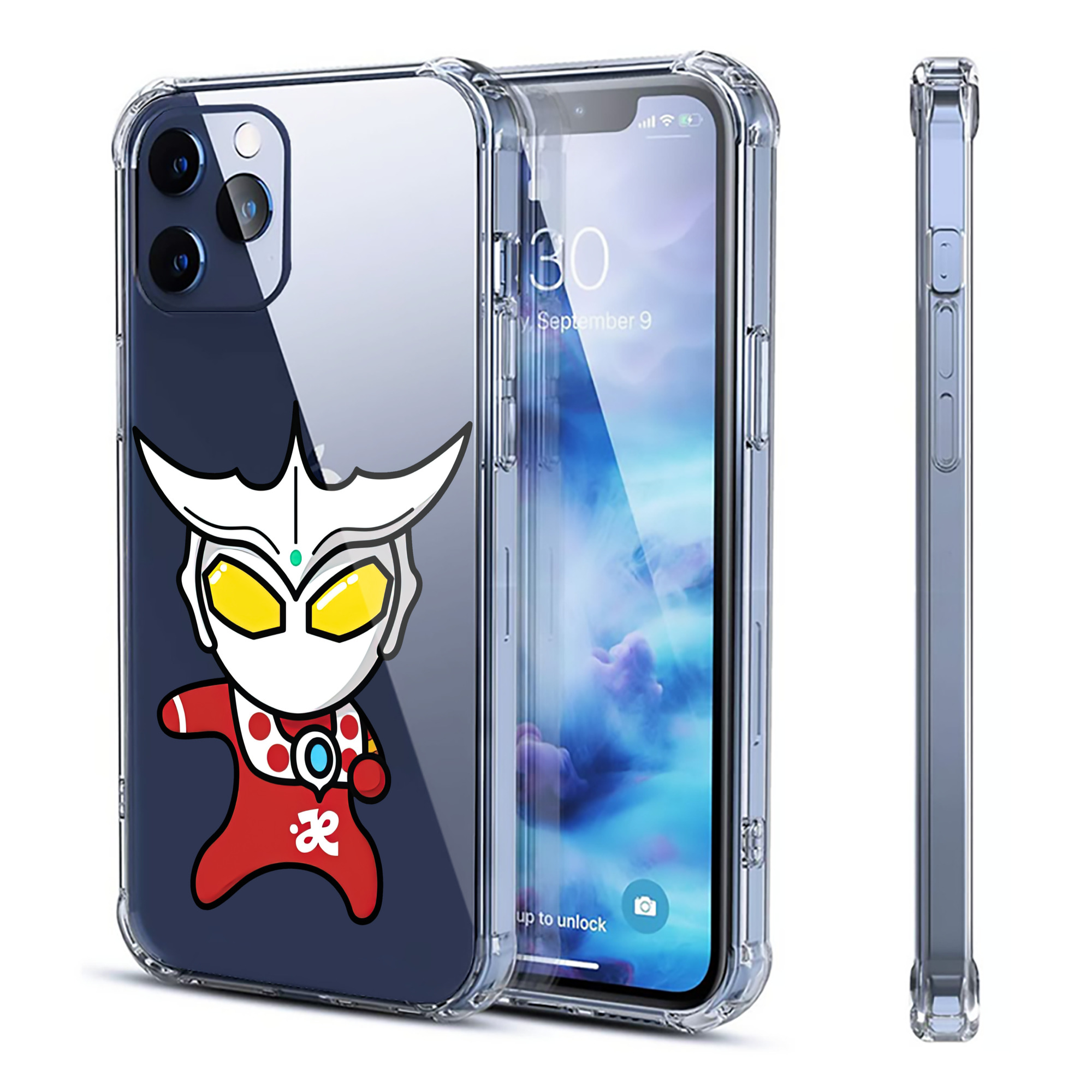 （画像用） ウルトラマン Ultraman 【iPhone 12シリーズ対応】透明スマホケース（クリアソフトケース）
